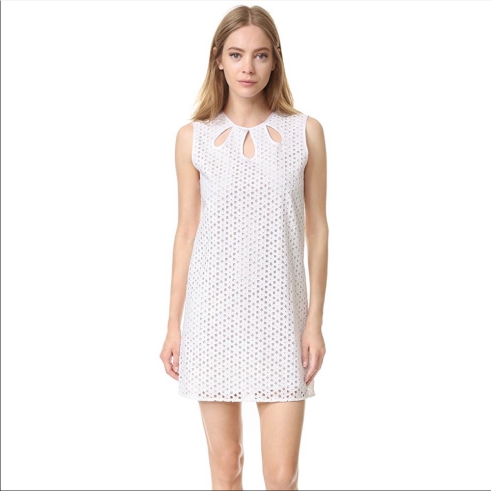 Jenni Kayne White Eyelet Sleeveless Mini Dress